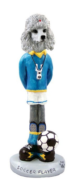 White Poodle Soccer Doogie Collectible Dog Figurine