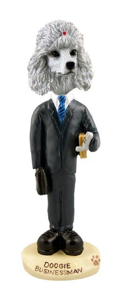 White Poodle Businessman Doogie Collectible Dog Figurine