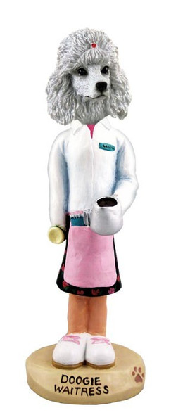 White Poodle Waitress Doogie Collectible Dog Figurine