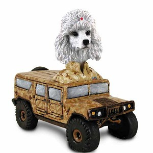 White Poodle Hummer Doogie Collectible Dog Figurine