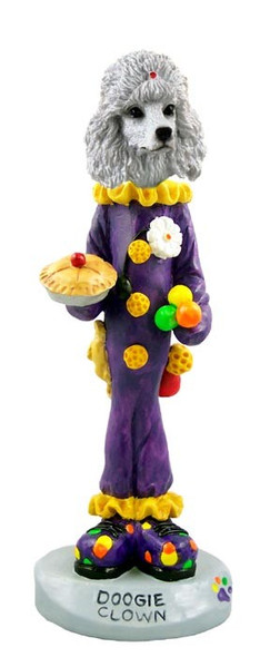 White Poodle Clown Doogie Collectible Dog Figurine