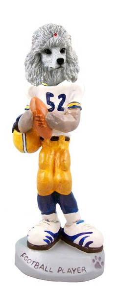 White Poodle Football Player Doogie Collectible Dog Figurine