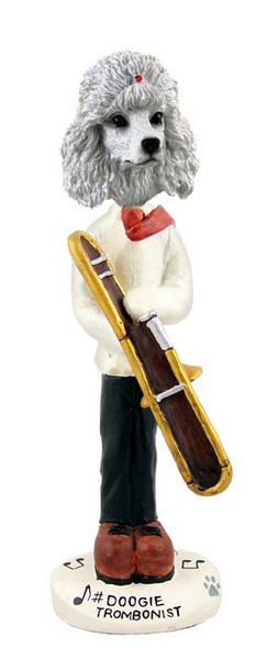 White Poodle Trombonist Doogie Collectible Dog Figurine