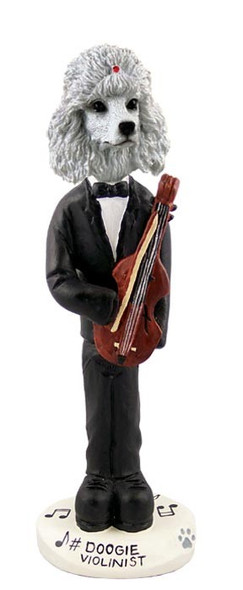 White Poodle Violinist Doogie Collectible Dog Figurine