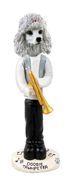 White Poodle Trumpeter Doogie Collectible Dog Figurine