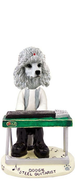 White Poodle Steel Guitarist Doogie Collectible Dog Figurine