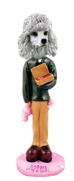 White Poodle It's a Girl Doogie Collectible Dog Figurine