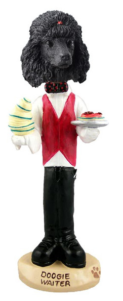 Black Poodle Waiter Doogie Collectible Dog Figurine