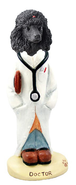 Black Poodle Doctor Doogie Collectible Dog Figurine