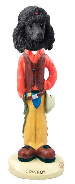 Black Poodle Cowboy Doogie Collectible Dog Figurine