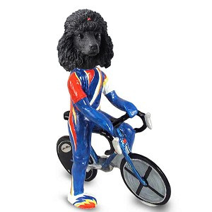 Black Poodle Bicycle Doogie Collectible Dog Figurine