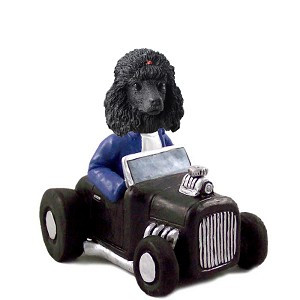 Black Poodle Hot Rod Doogie Collectible Dog Figurine