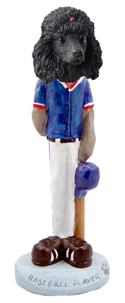 Black Poodle Baseball Doogie Collectible Dog Figurine