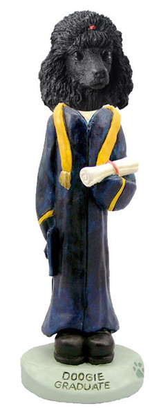Black Poodle Graduate Doogie Collectible Dog Figurine