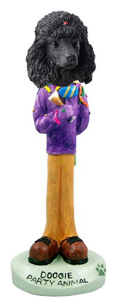 Black Poodle Party Animal Doogie Collectible Dog Figurine