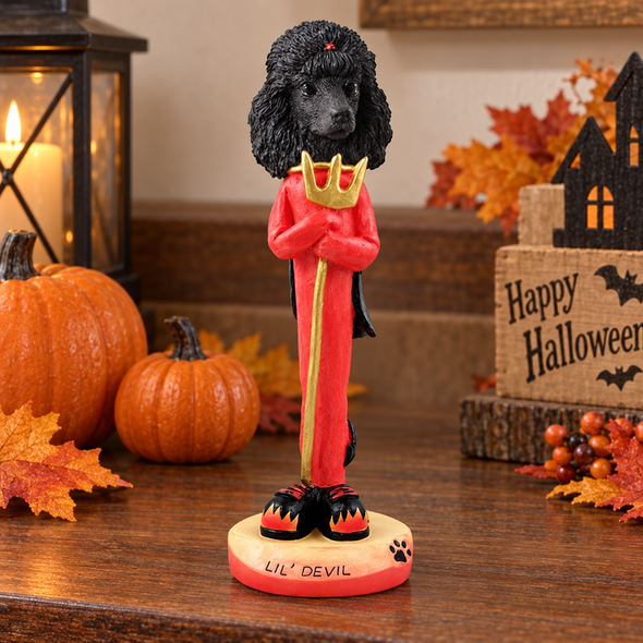 Black Poodle Lil Devil Doogie Collectible Dog Figurine