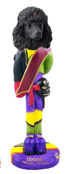 Black Poodle Mardi Gras Doogie Collectible Dog Figurine
