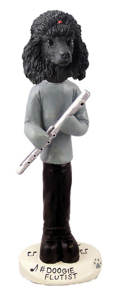 Black Poodle Flutist Doogie Collectible Dog Figurine