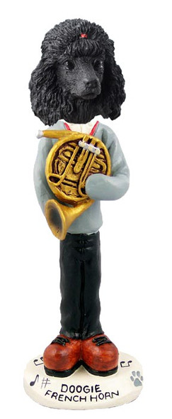 Black Poodle French Horn Doogie Collectible Dog Figurine