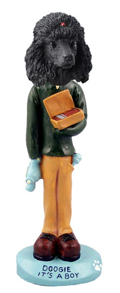 Black Poodle It's a Boy Doogie Collectible Dog Figurine