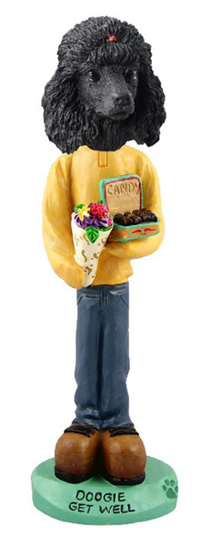 Black Poodle Get Well Doogie Collectible Dog Figurine