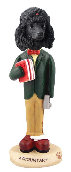 Black Poodle Accountant Doogie Collectible Dog Figurine
