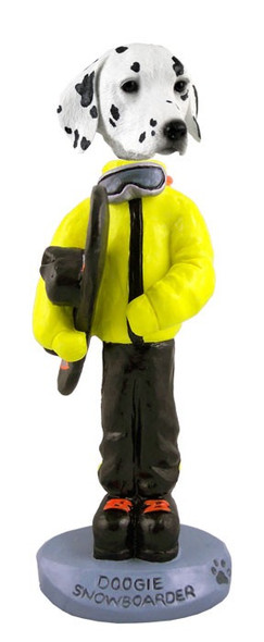 Dalmatian Snowboarder Doogie Collectible Dog Figurine