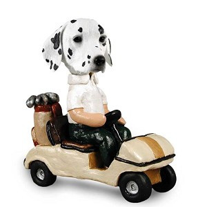Dalmatian Golf Cart Doogie Collectible Dog Figurine