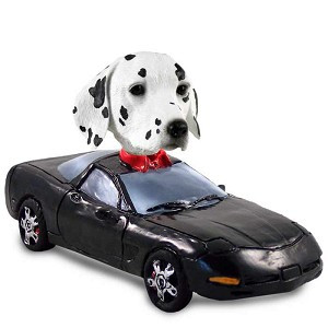 Dalmatian Sports Car Doogie Collectible Dog Figurine