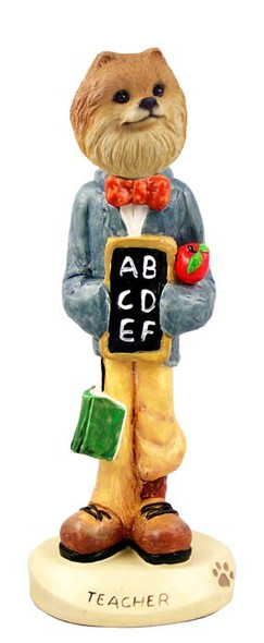 Red Pomeranian Teacher Doogie Collectible Dog Figurine