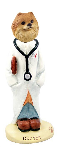 Red Pomeranian Doctor Doogie Collectible Dog Figurine