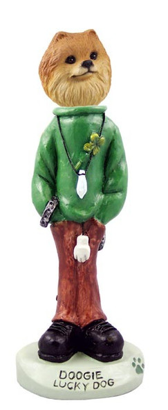 Red Pomeranian Lucky Doogie Collectible Dog Figurine