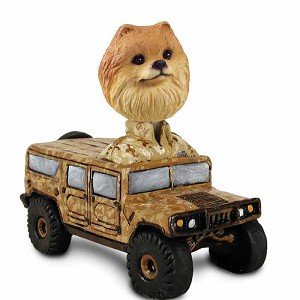 Red Pomeranian Hummer Doogie Collectible Dog Figurine