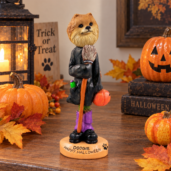 Red Pomeranian Happy Halloween Doogie Collectible Dog Figurine