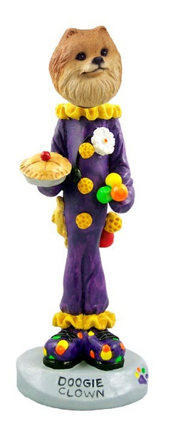 Red Pomeranian Clown Doogie Collectible Dog Figurine