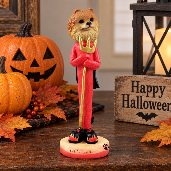 Red Pomeranian Lil Devil Doogie Collectible Dog Figurine