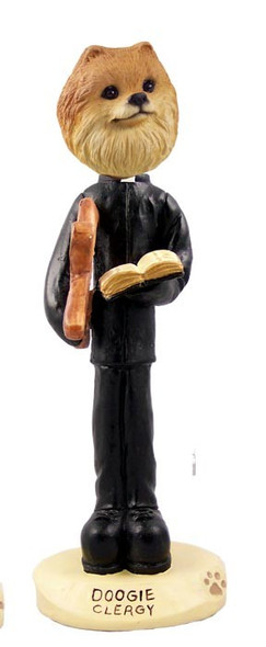 Red Pomeranian Clergy Doogie Collectible Dog Figurine