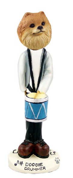 Red Pomeranian Drummer Doogie Collectible Dog Figurine