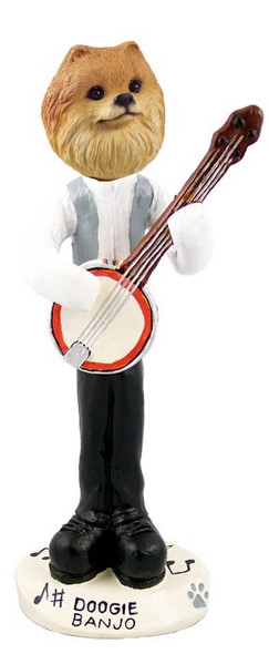 Red Pomeranian Banjo Doogie Collectible Dog Figurine