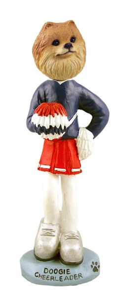 Red Pomeranian Female Cheerleader Doogie Collectible Dog Figurine