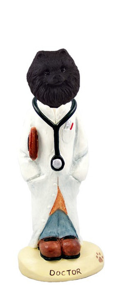 Black Pomeranian Doctor Doogie Collectible Dog Figurine