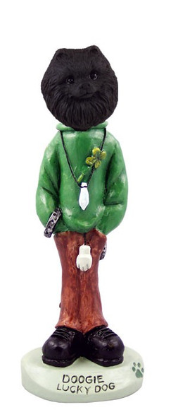 Black Pomeranian Lucky Doogie Collectible Dog Figurine