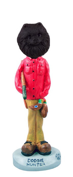 Black Pomeranian Hunter Doogie Collectible Dog Figurine