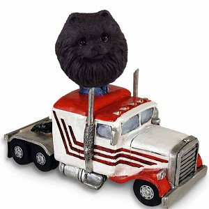 Black Pomeranian Truck Tractor Doogie Collectible Dog Figurine