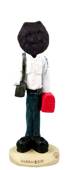 Black Pomeranian Paramedic Doogie Collectible Dog Figurine