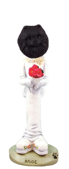Black Pomeranian Bride Doogie Collectible Dog Figurine