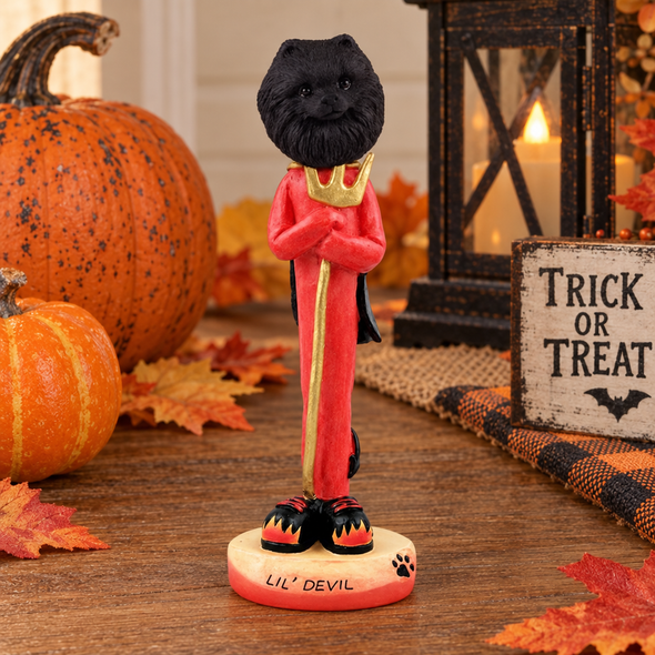 Black Pomeranian Lil Devil Doogie Collectible Dog Figurine