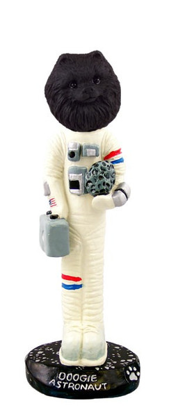 Black Pomeranian Astronaut Doogie Collectible Dog Figurine