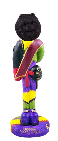Black Pomeranian Mardi Gras Doogie Collectible Dog Figurine