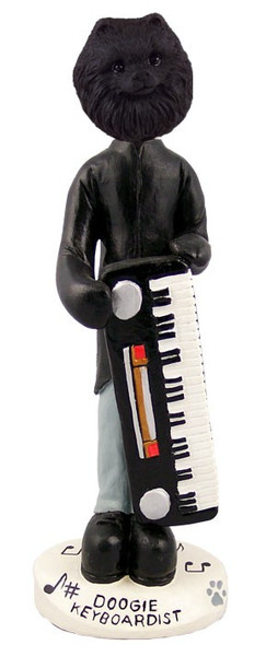 Black Pomeranian Keyboardist Doogie Collectible Dog Figurine